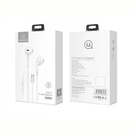 Гарнитура Usams EP-34 USB-C White (HSEP3401)