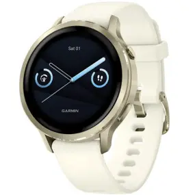 Смарт-годинник Garmin Venu 4 41mm Luna Gold with Bone Silicone (010-03013-40)