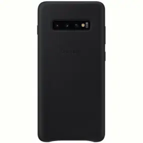 Чехол-накладка Samsung Leather Cover для Samsung Galaxy S10+ SM-G975 Black (EF-VG975LBEGRU)
