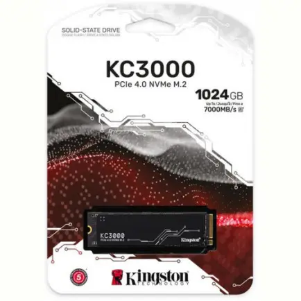 Накопичувач SSD 1TB Kingston KC3000 M.2 2280 PCIe 4.0 x4 NVMe 3D TLC (SKC3000S/1024G)