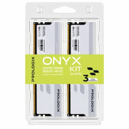 Модуль пам`ятi DDR5 2x16GB/5600 Prologix Onyx White (PRO32GB5600YW5K)