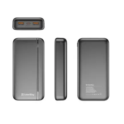 Универсальная мобильная батарея ColorWay Portable Charger 20000mAh Black (CW-PB200LPB4BK-PD)