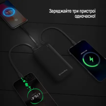 Универсальная мобильная батарея ColorWay Portable Charger 20000mAh Black (CW-PB200LPB4BK-PD)