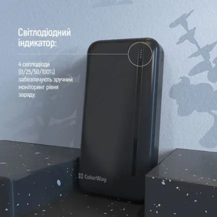 Универсальная мобильная батарея ColorWay Portable Charger 20000mAh Black (CW-PB200LPB4BK-PD)