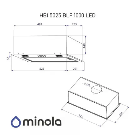 Витяжка Minola HBI 5025 BLF LED