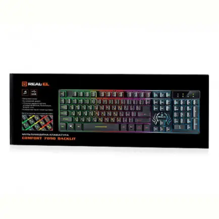 Клавиатура REAL-EL Comfort 7090 Backlit Black (EL123100031)