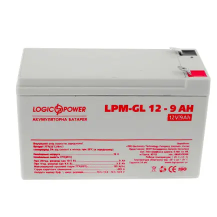 Аккумуляторная батарея LogicPower 12V 9AH (LPM-GL 12 - 9 AH)
