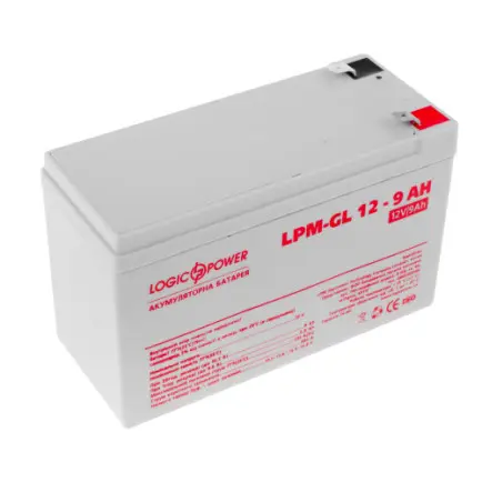 Аккумуляторная батарея LogicPower 12V 9AH (LPM-GL 12 - 9 AH)