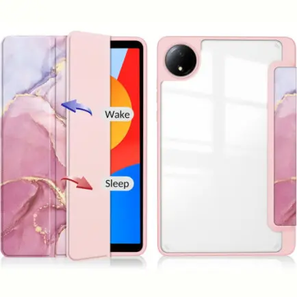 Чехол-книжка BeCover Soft Edge TPU для Xiaomi Redmi Pad SE 8.7 Pink Marble (712576)