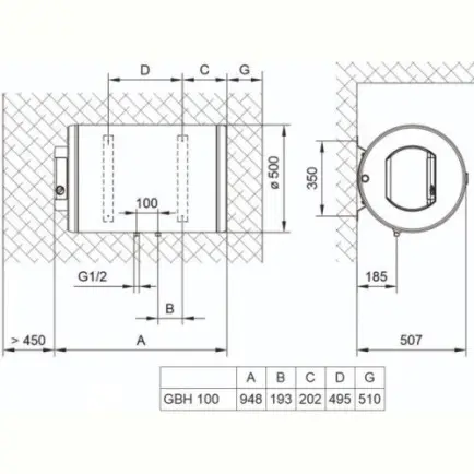 Водонагреватель Tiki Comfort H 100V9 GBH 100