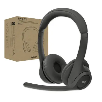 Bluetooth-гарнитура Logitech Zone 305 for Business Wireless/Bluetooth Direct Black (981-001458)