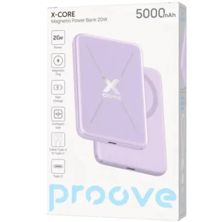 Універсальна мобільна батарея Proove X-Core 20W 5000mAh Purple (PNXC20010009)
