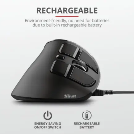 Мышь беспроводная Trust Voxx Rechargeable Ergonomic Black (23731)
