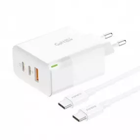 Сетевое зарядное устройство Foneng USB-A 2xUSB-C GaN 65W White (GAN65)