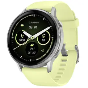 Смарт-часы Garmin Venu 4 45mm Silver Bezel with Citron Silicone Band (010-03014-02)