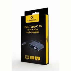 Адаптер Cablexpert HDMI+VGA - USB Type-C (F/M)
