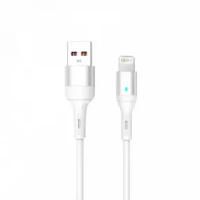 Кабель SkyDolphin S06L LED Smart Power USB - Lightning 1м, White (USB-000555)