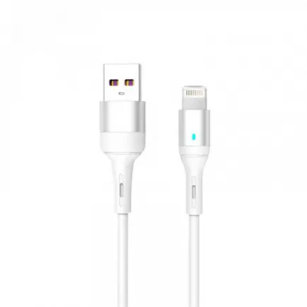 Кабель SkyDolphin S06L LED Smart Power USB - Lightning 1м, White (USB-000555)