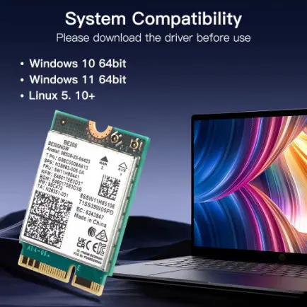 Беспроводной адаптер Fenvi BE200NGW + антенный кабель