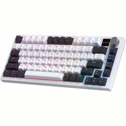 Клавиатура беспроводная GamePro Asgard Valhalla QLAB Sakura Switch White With Display (MK160-W-D-QS-PRO)