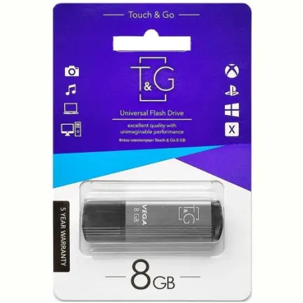 Флеш-накопитель USB 8GB T&G 121 Vega Series Grey (TG121-8GBGY)