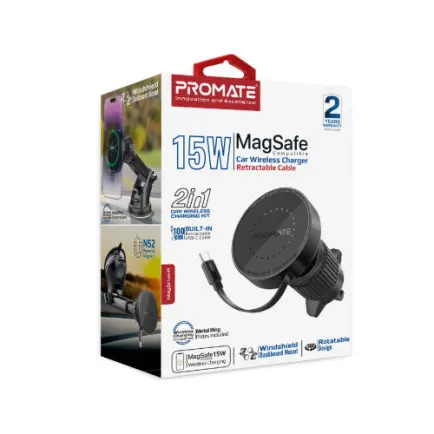 Автомобильное зарядное устройство Promate Magdrive-r Black