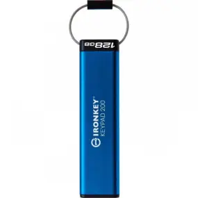 Флеш-накопичувач USB3.2 128GB Kingston IronKey Keypad 200 Type-A Blue (IKKP200/128GB)