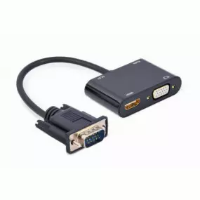 Адаптер Cablexpert VGA - HDMI+VGA (M/F)