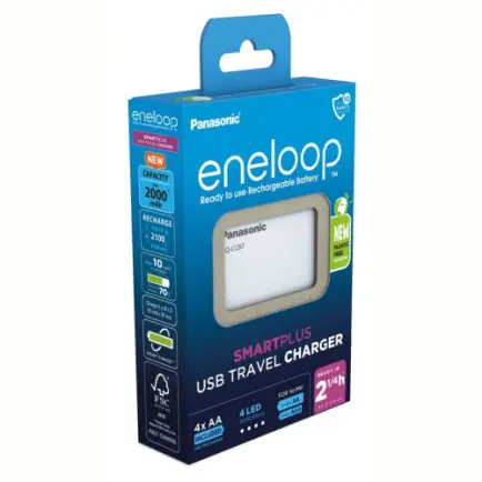 Зарядное устройство Panasonic Eneloop ready USB in/out с функцией Power Bank + AA 2000 mAh