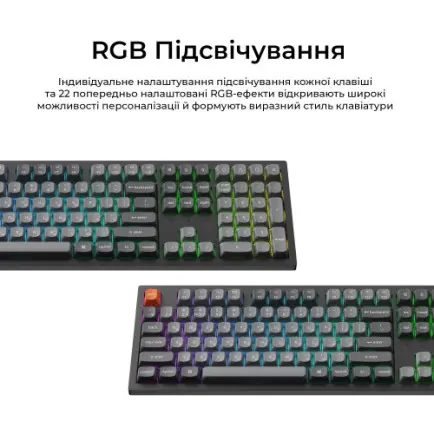 Клавіатура бездротова Keychron K10 Max Keychron Super Banana Switch Black RGB (K10M-H4-UA)