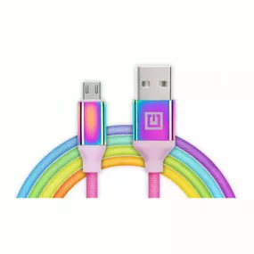 Кабель REAL-EL Premium Rainbow USB-microUSB 1m  (EL123500052)