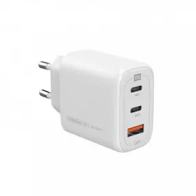 Сетевое зарядное устройство Intaleo TCG65GAN 2USB-C PD+USB-A QC 3.0 White (1283126559525)