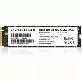 Накопичувач SSD  512GB Prologix S380 M.2 2280 PCIe 3.0 x4 NVMe TLC (PRO512GS380)