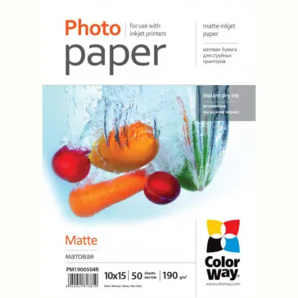 Фотобумага CW матовая 190г/м2 10x15см 50л (PM1900504R)