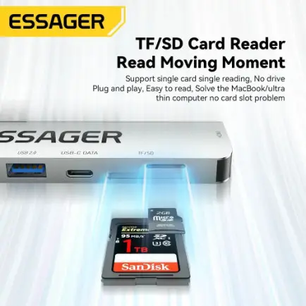 USB-хаб Essager QingHong 7 in 1 USB-C Hub (EHB07-QH0G-Z)