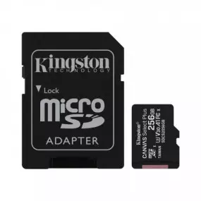 Карта памяти MicroSDXC 256GB UHS-I/U3 Class 10 Kingston Canvas Select Plus R100/W85MB/s + SD-адаптер (SDCS2/256GB)