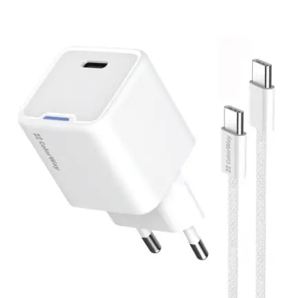 Сетевое зарядное устройство ColorWay GaN Mini 25W PD Port PPS USB-C White (CW-CHS052PDC-WT)