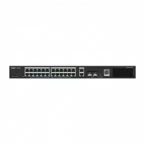 Коммутатор Ruijie Reyee RG-ES228GS-P (24xPoE+, 2xGE/SFP Uplink, Cloud Managed, max PoE 370W, настольный, металл)