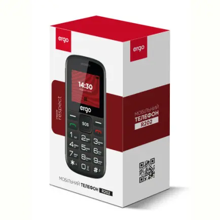 Мобильный телефон Ergo R202 Dual Sim Black