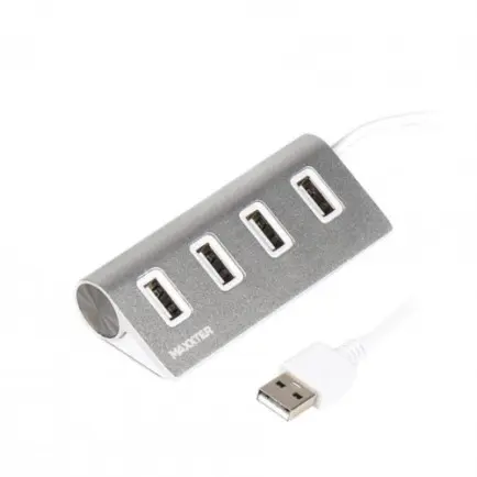 USB-хаб Maxxter 4 ports Silver (HU2A-4P-01)