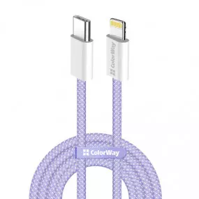 Кабель ColorWay Lightning + USB Type-C (M/M)