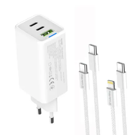 Сетевое зарядное устройство ColorWay GaN Mini 65W PD Port PPS USB (USB-2C1A)