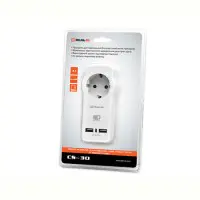 Сетевое зарядное устройство с розеткой REAL-EL CS-30 (2USB, 3.1A)