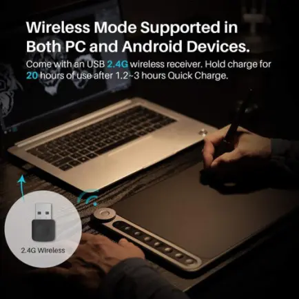 Графический планшет Huion Inspiroy Dial Q620M + перчатка