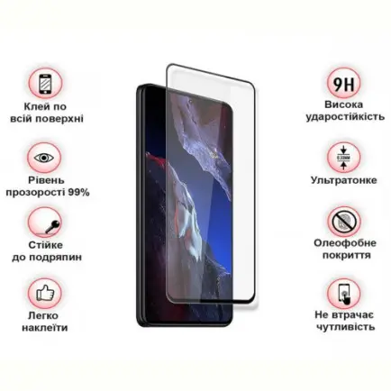 Защитное стекло BeCover для Xiaomi Poco F5 Pro Black (709744)