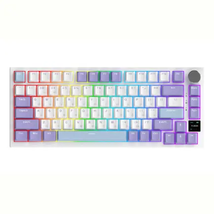Клавіатура бездротова Ajazz AK820 Pro Flying Fish Switch Purple RGB With Screen (AK820PRO-FF-PWB)