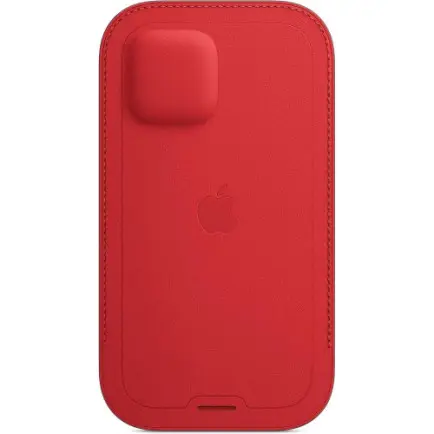 Чехол-карман Apple Leather Sleeve with MagSafe для Apple iPhone 12 Mini Red (MHMR3)