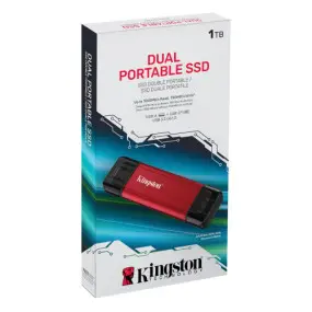 Накопитель внешний SSD USB 1TB Kingston Dual Portable Red (SPSD/1TB)