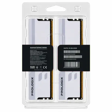 Модуль пам`ятi DDR5 2x16GB/5600 Prologix Onyx White RGB (PRO32GB5600YWR5K)