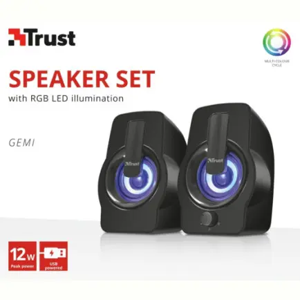 Акустическая система Trust 2.0 Gemi RGB Black (22948)